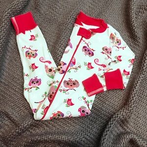 Hanna Andersson Christmas Santa Owl Pajamas Blue